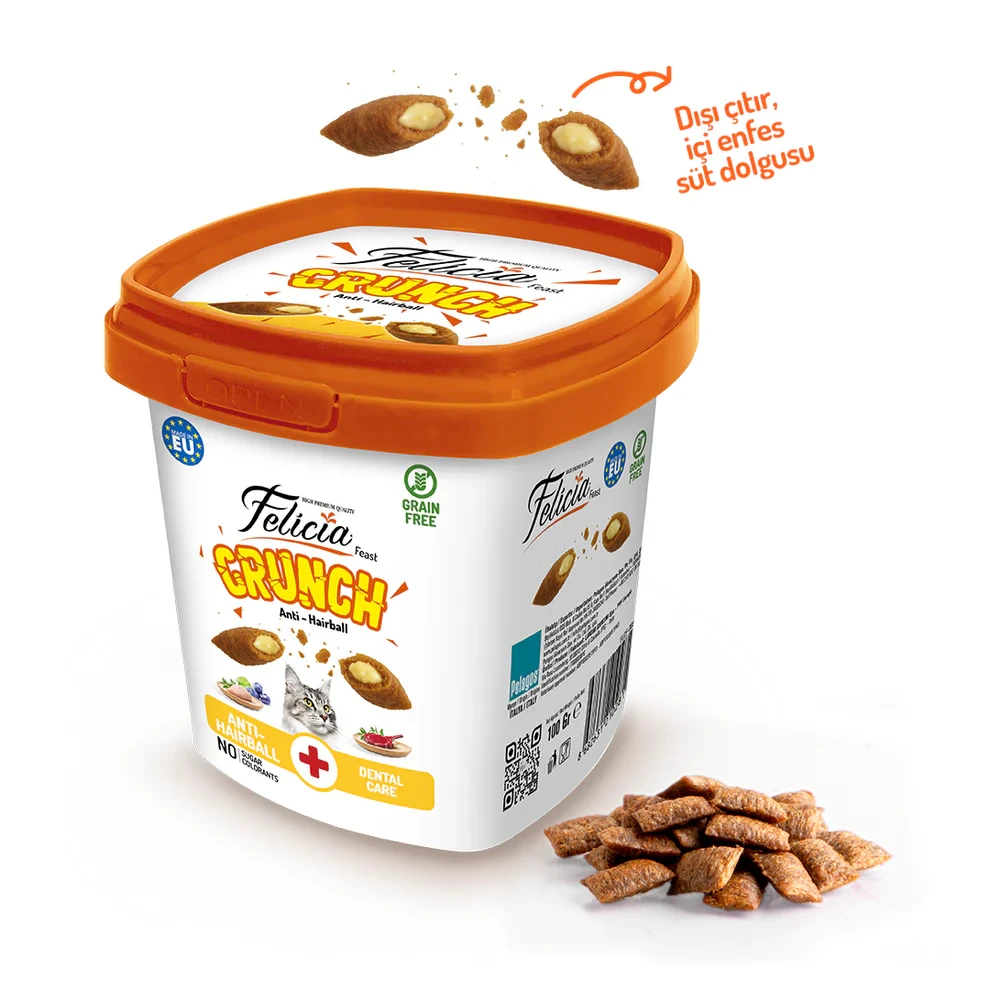 Felicia Feast Crunch – Anti Hairball Cat Treat (100g)