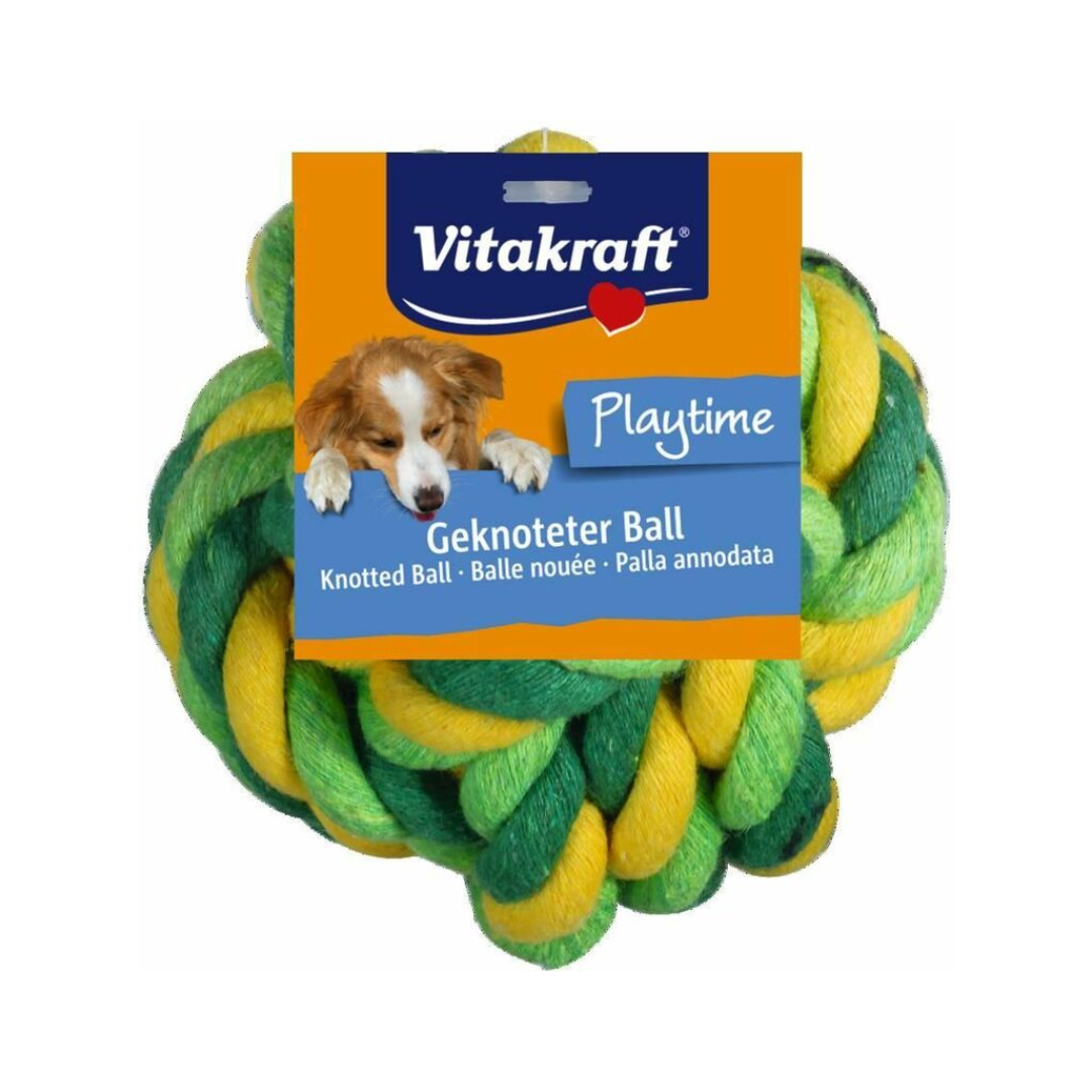 Vitakraft Knotted Rope Ball Dog Toy – Assorted Colors