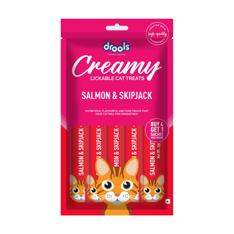 Drools Creamy Lickable Cat Treats – Salmon & Skipjack