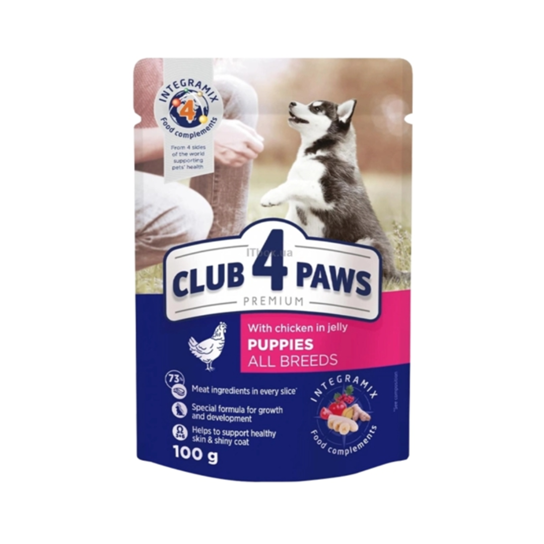 Club 4 Paws Premium Puppy Food with Chicken in Jelly – 100g