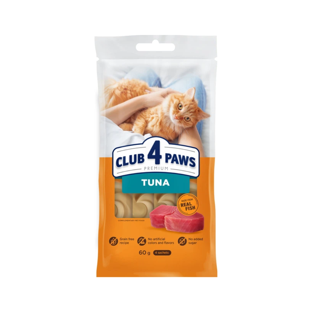 Club 4 Paws Premium Cat Treats Tuna – 60g (4 Sachets)