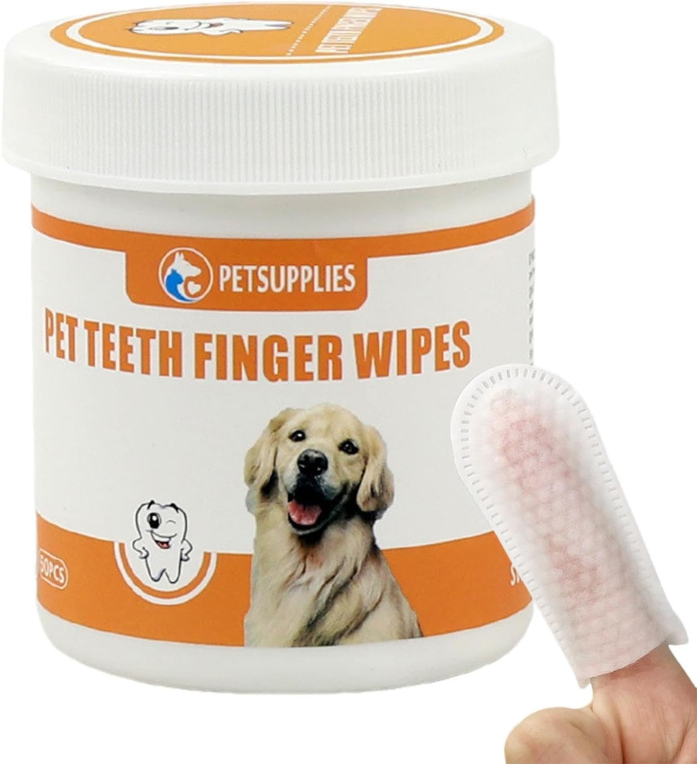 Pet Teeth Finger Wipes – Dental Cleaning Wipes for Dogs & Cats