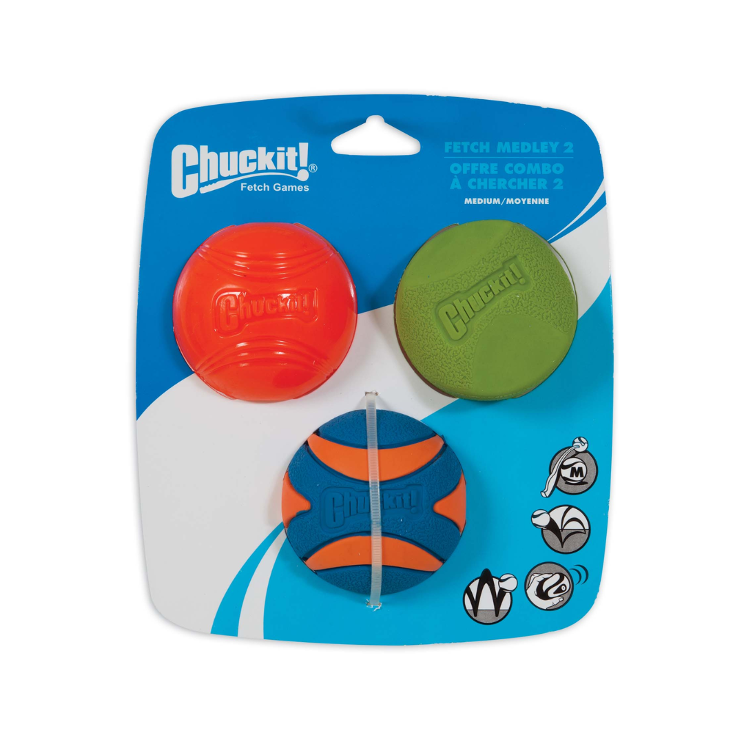 Chuckit! Fetch Medley 2 – Multi-Ball Fetch Toy Set for Dogs