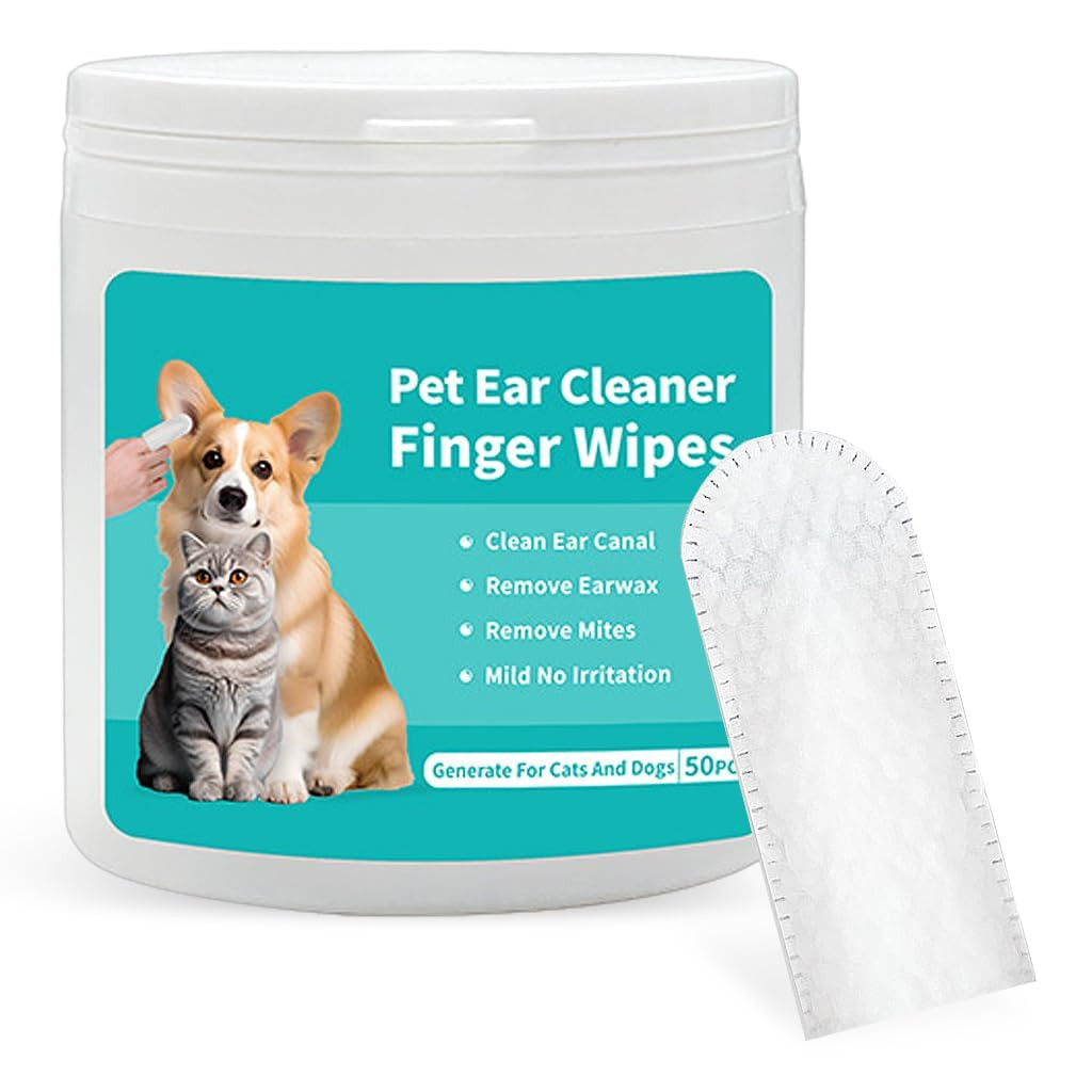 Pet Ear Cleaner Finger Wipes – Ear Cleaning Wipes for Cats & Dogs