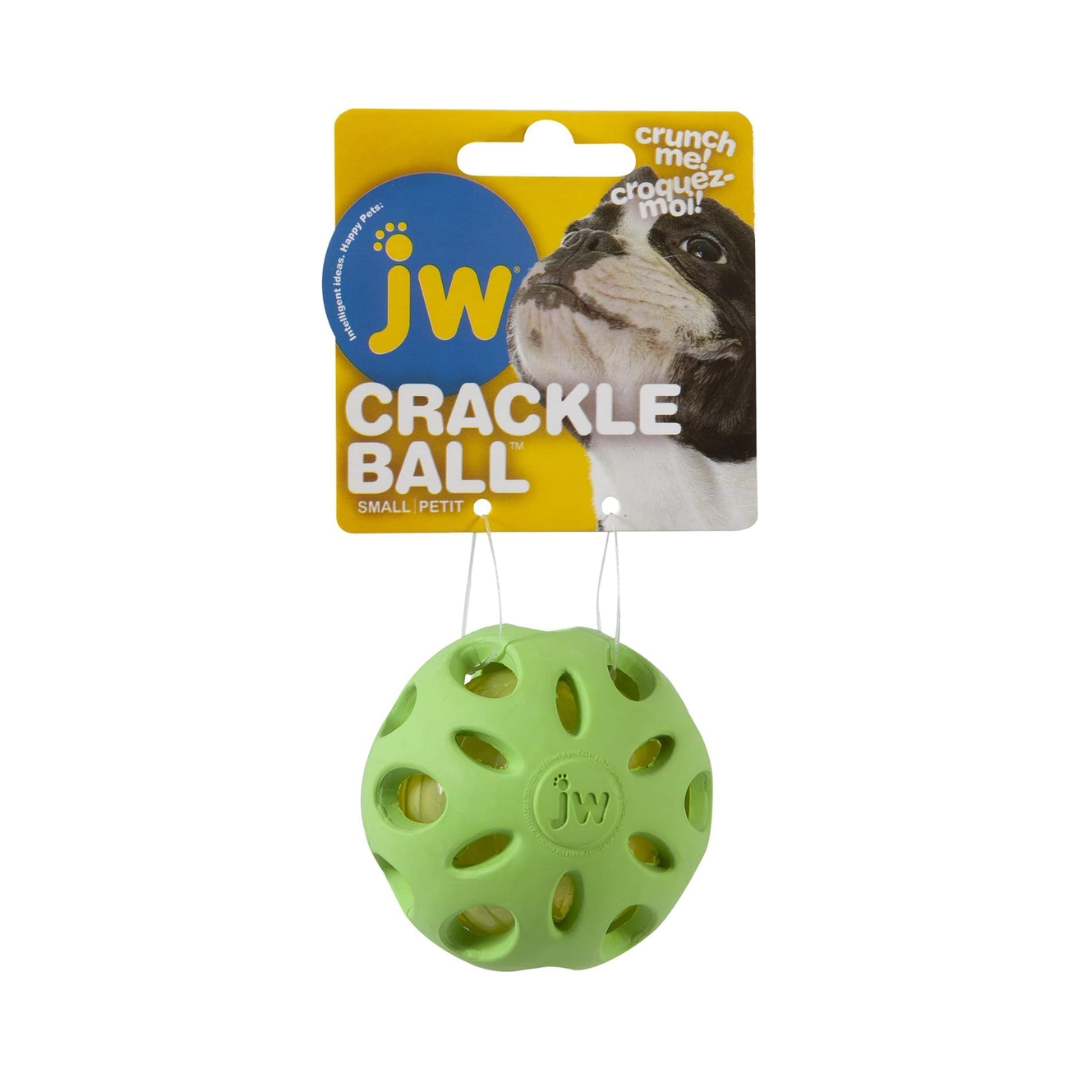 JW Crackle Ball Dog Toy – Assorted Colors | Small