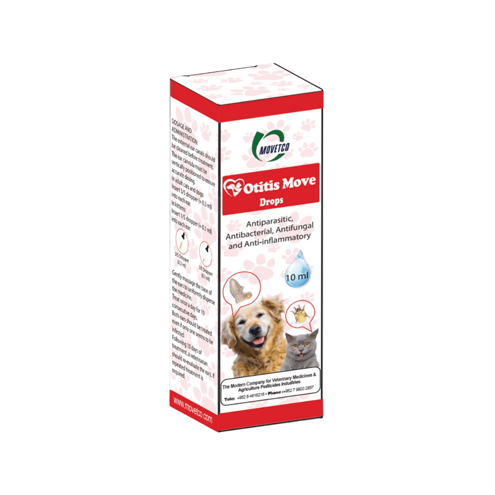 Otitis Move Drops – Antiparasitic, Antibacterial, Antifungal & Anti-Inflammatory For Dogs & Cats