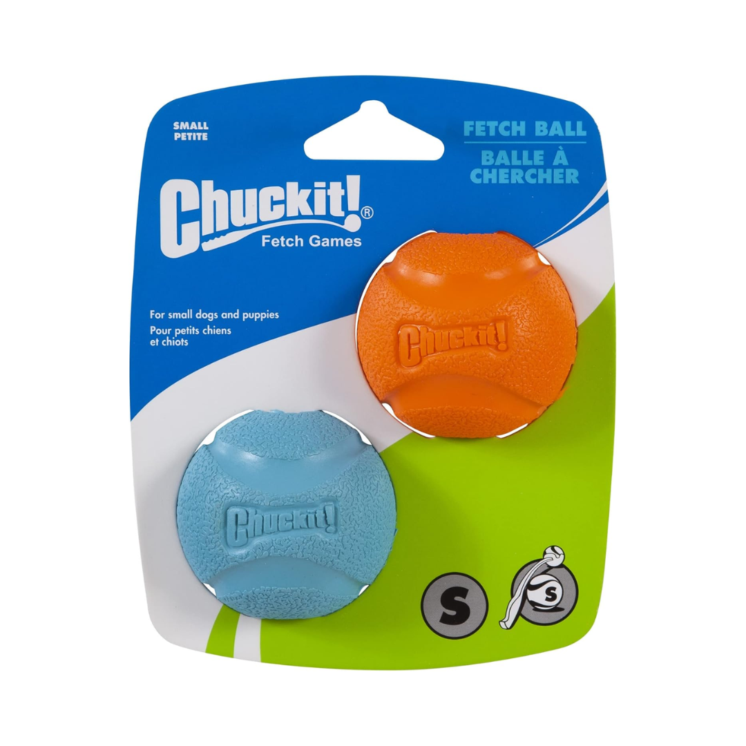 Chuckit! Fetch Ball – Small Durable Fetch Balls for Puppies & Small Dogs (2-Pack)
