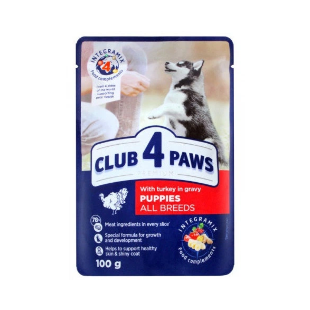 Club 4 Paws Premium Puppy Food with Turkey in Gravy – 100g
