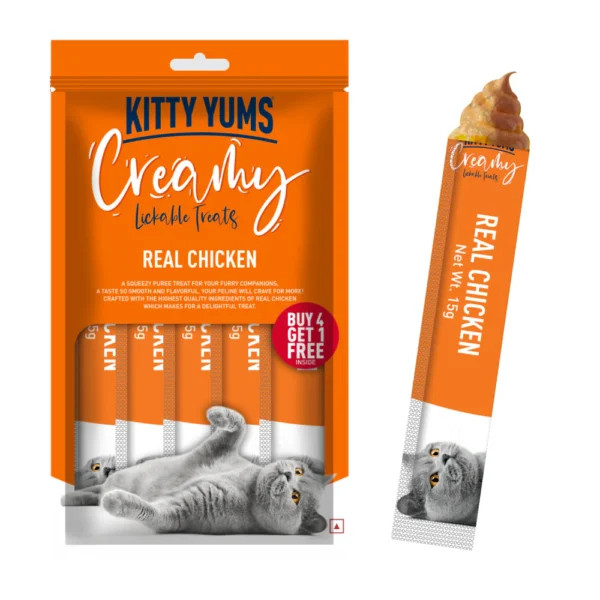 Kitty Yums Creamy Lickable Cat Treats – Real Chicken