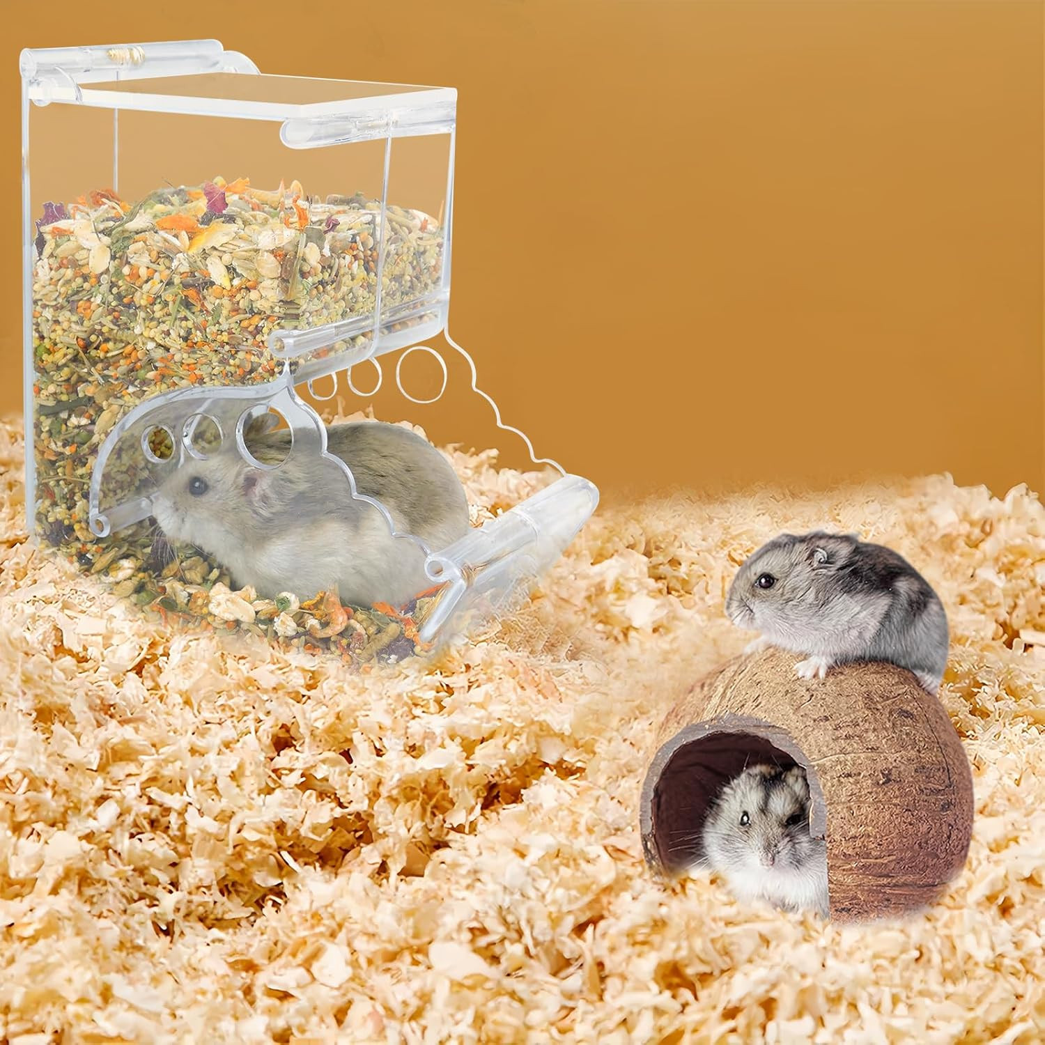 Automatic Hamster & Small Pet Feeder – Large Capacity Cage Mounted Dispenser