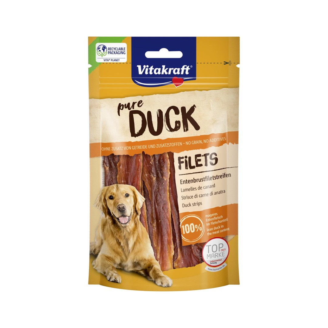 Vitakraft Pure Duck Filets Dog Treats – Duck Breast Strips (100% Duck in Meat Content)