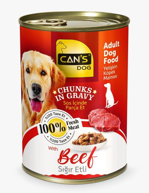 Can's Dog Adult Food – Beef Chunks in Gravy