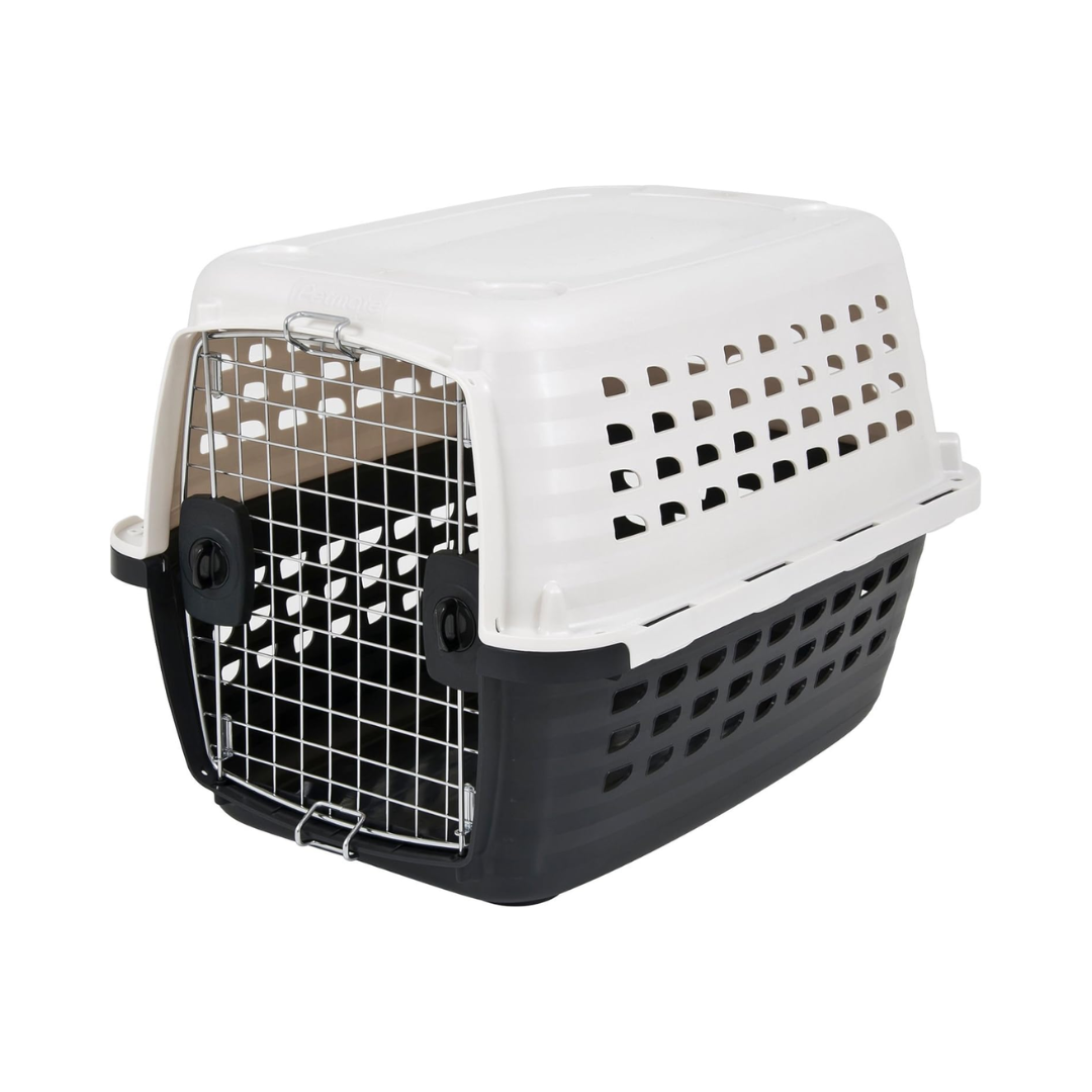 Petmate Compass Fashion Pet Carrier 81.53 × 53.34 × 58.42 cm – White & Black