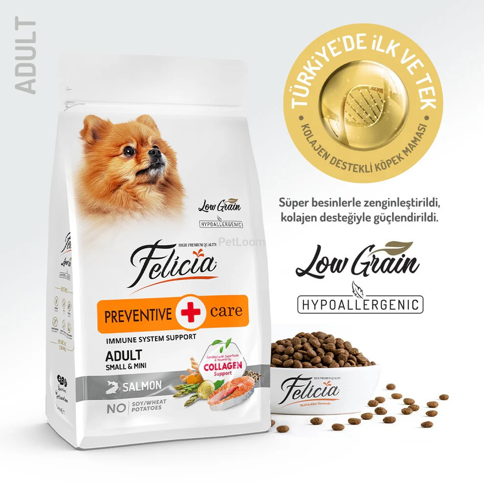 Felicia Preventive Care Adult Salmon Small & Mini Breed – Collagen Supported Hypoallergenic Dog Food