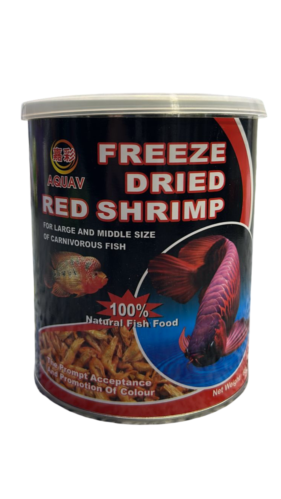 AQUAV Freeze Dried Red Shrimp – 100% Natural Fish Food