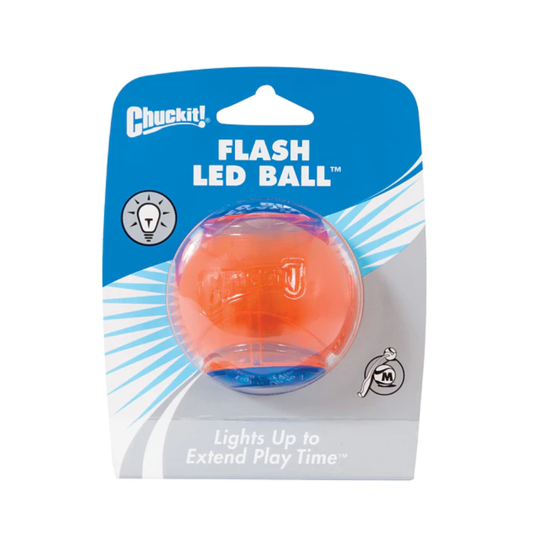 Chuckit! Flash LED Ball – Light-Up Interactive Fetch Toy for Dogs