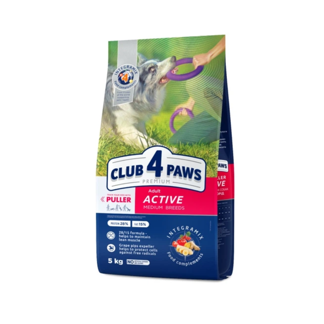 Club 4 Paws Premium Adult Active Dry Dog Food with Chicken for Medium Breeds