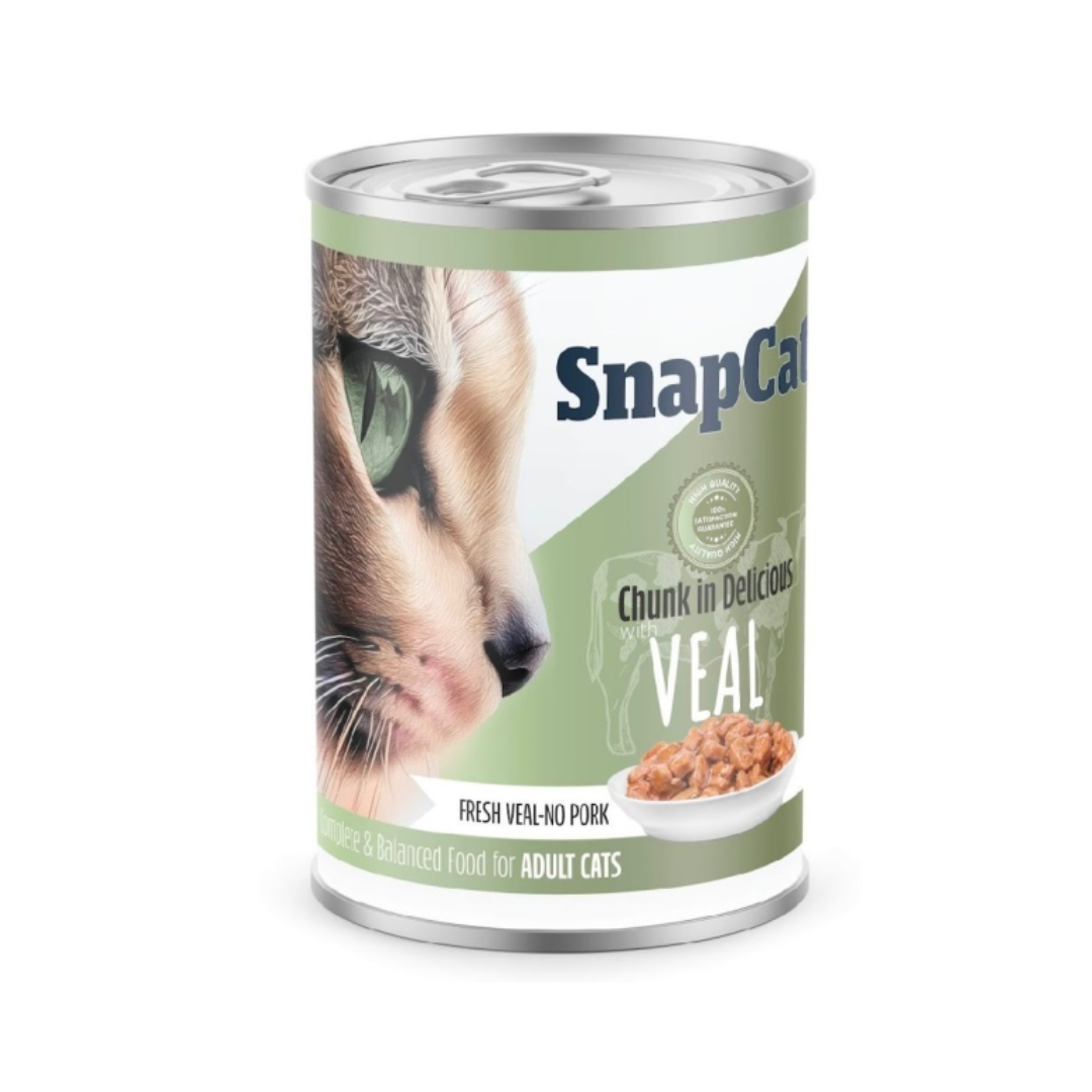 SnapCat Chunk in Delicious Veal – Complete & Balanced Wet Food for Adult Cats