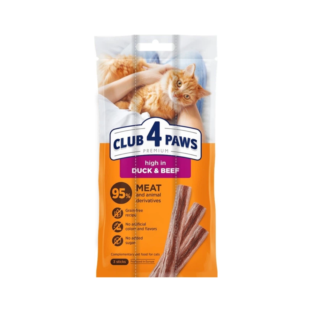 Club 4 Paws Premium Cat Treats Duck & Beef Sticks – 3 Sticks