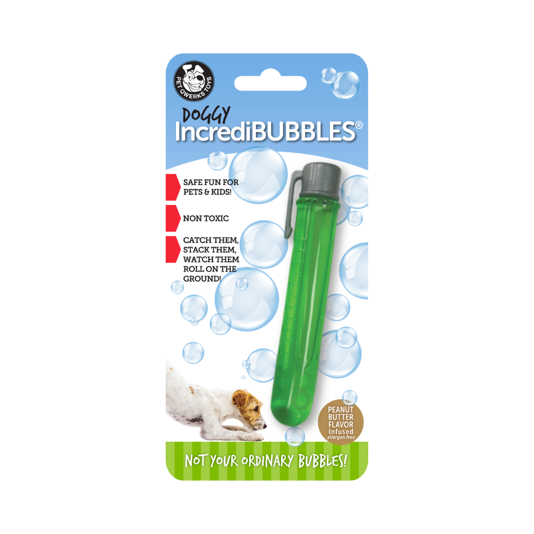 Pet Qwerks Doggy IncrediBubbles Peanut Butter Bubble Toy for Dogs – 25ml