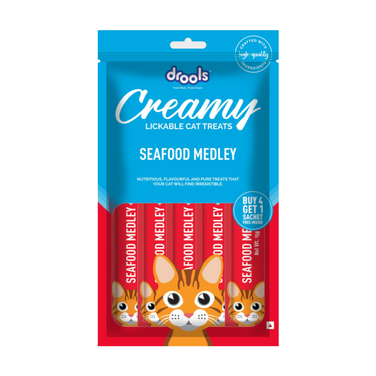 Drools Creamy Lickable Cat Treats – Seafood Medley