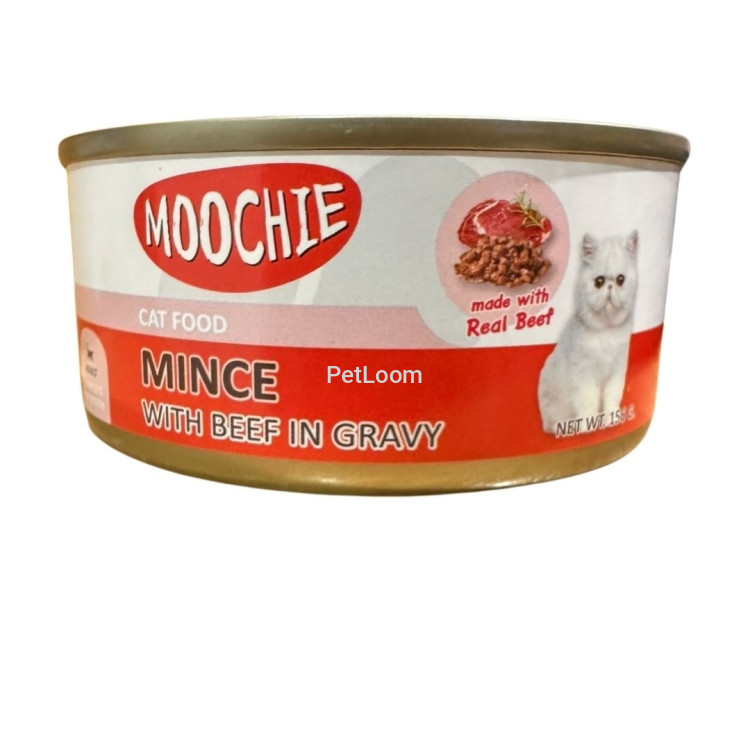 Moochie Mince with Beef in Gravy 156g – Nutritious & Delicious Cat Food