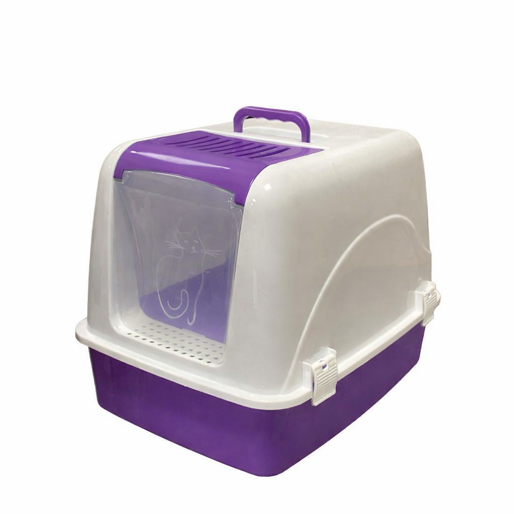 Enclosed Cat Litter Box - Purple