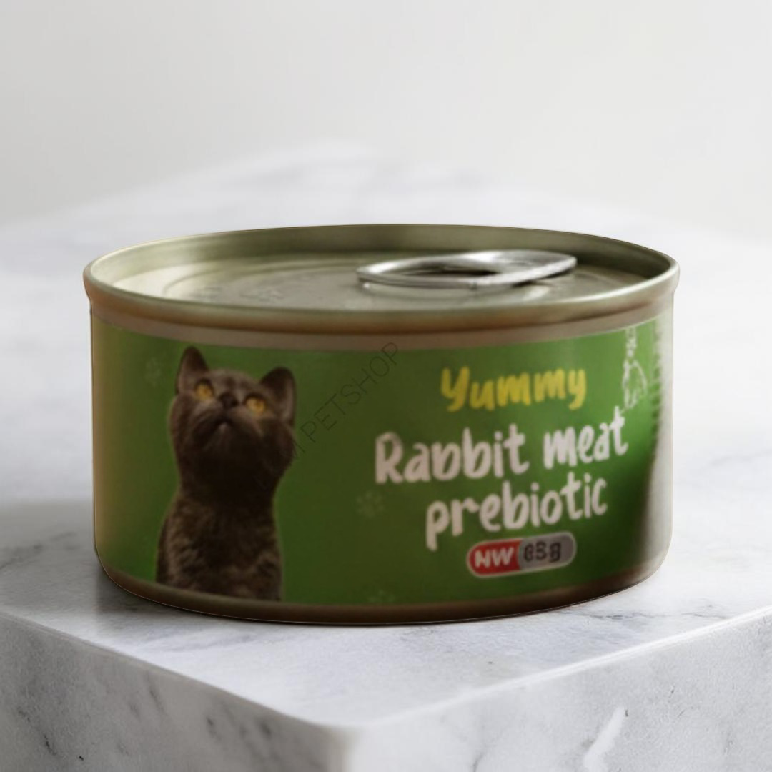 Yummy Rabbit Meat Prebiotic – Wet Cat Food Can