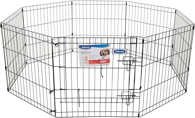 Petmate Looped Wire Exercise Dog Pen with Door – 42 in (Black)