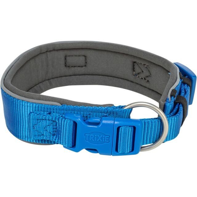 Trixie Premium Collar, Extra Wide – Royal Blue/Graphite – 53–62 cm / 50 mm (Size L–XL)