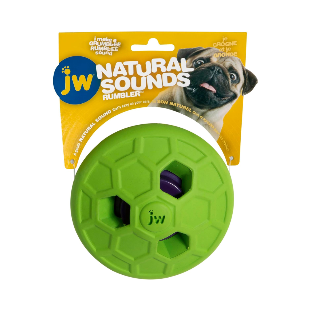 JW Natural Sounds Rumbler Dog Toy – Assorted Colors