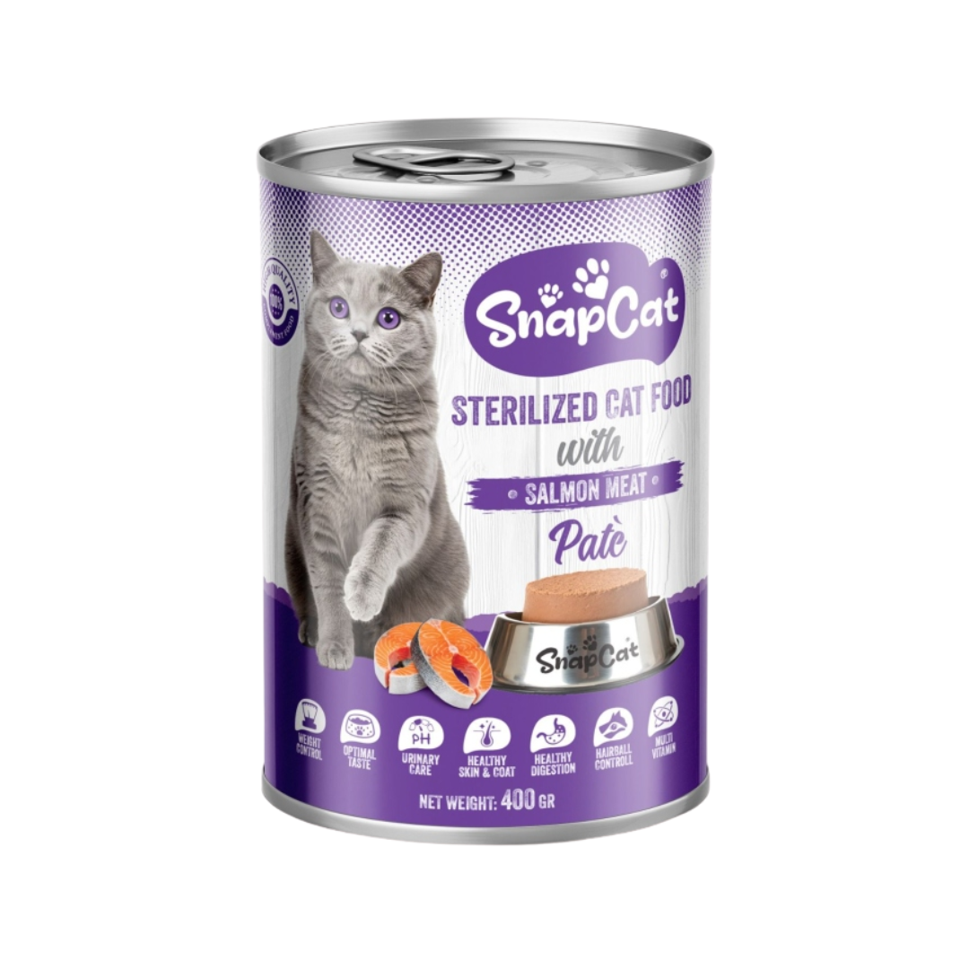 SnapCat Sterilized Cat Food Pâté with Salmon Meat – Wet Cat Food