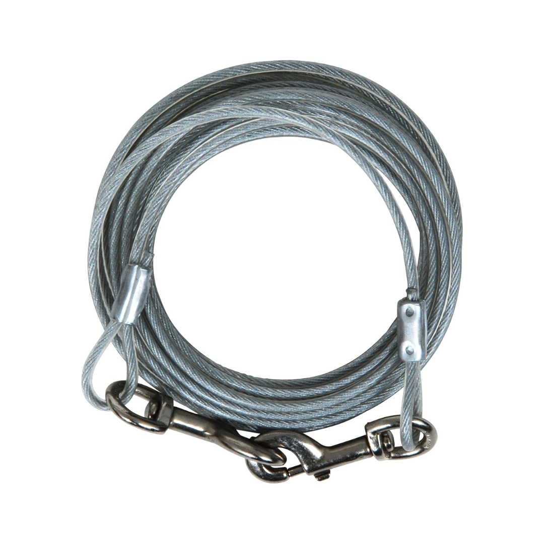 Aspen Vinyl Tie-Out Cable – 10 ft – For Dogs Under 50 lbs – 1700 lb Break Strength