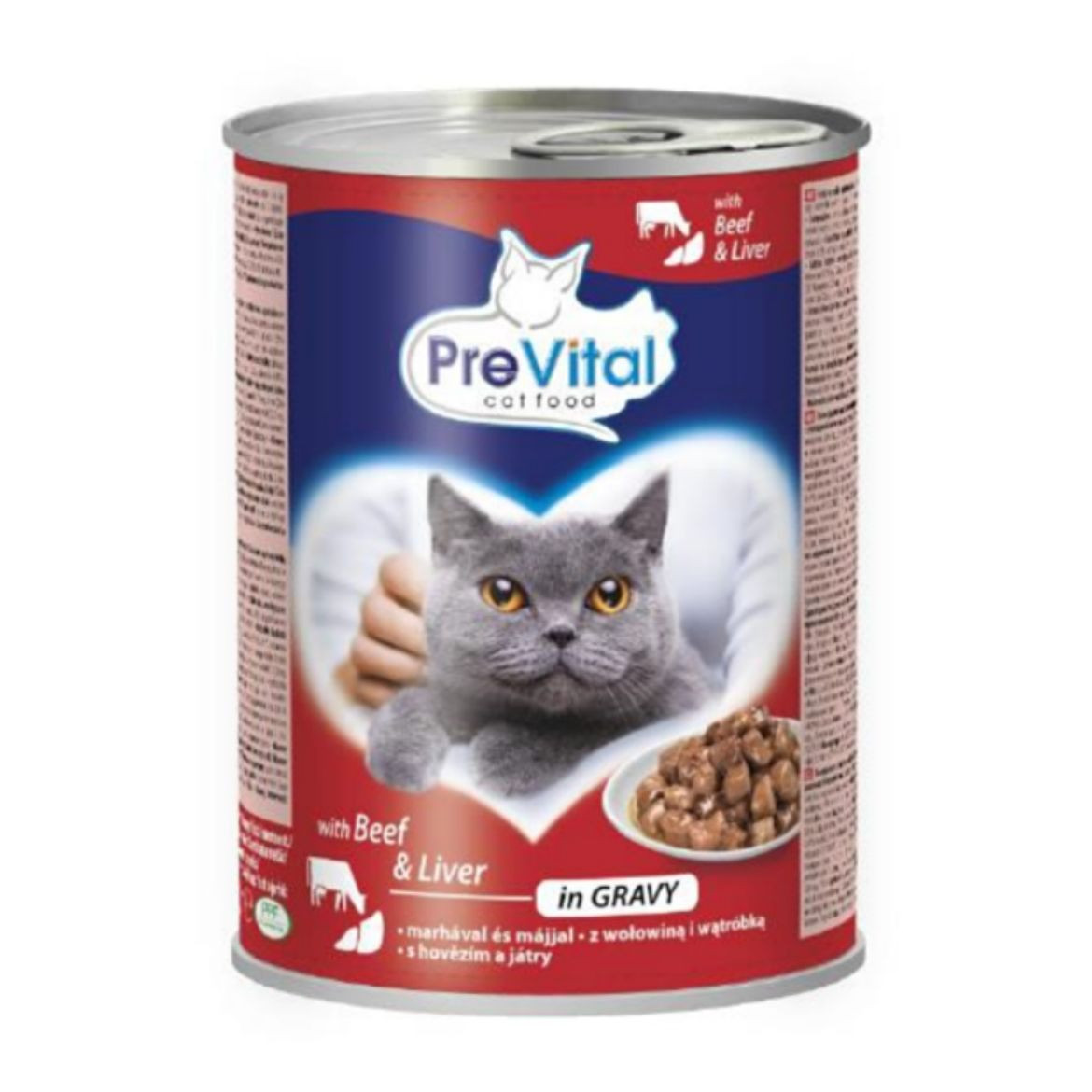 PreVital Cat Food With Beef & Liver in Gravy