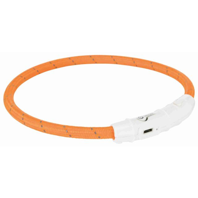 Trixie Flash Light Ring USB – Size L–XL (65 cm) – Orange