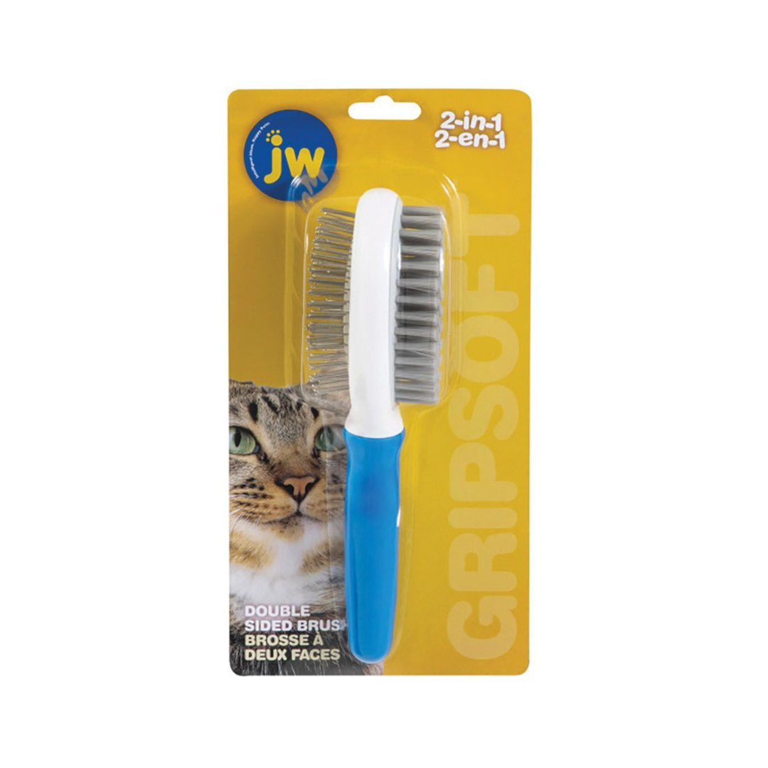 JW GripSoft Double-Sided Brush for Cats – Assorted Colors