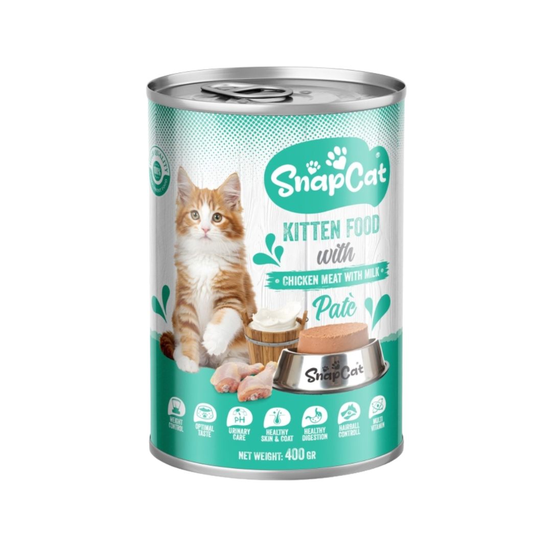 SnapCat Kitten Food Pâté with Chicken Meat & Milk – Wet Cat Food