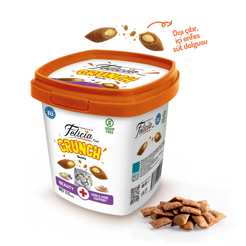 Felicia Feast Crunch – Beauty Skin & Coat Cat Treat (100g)