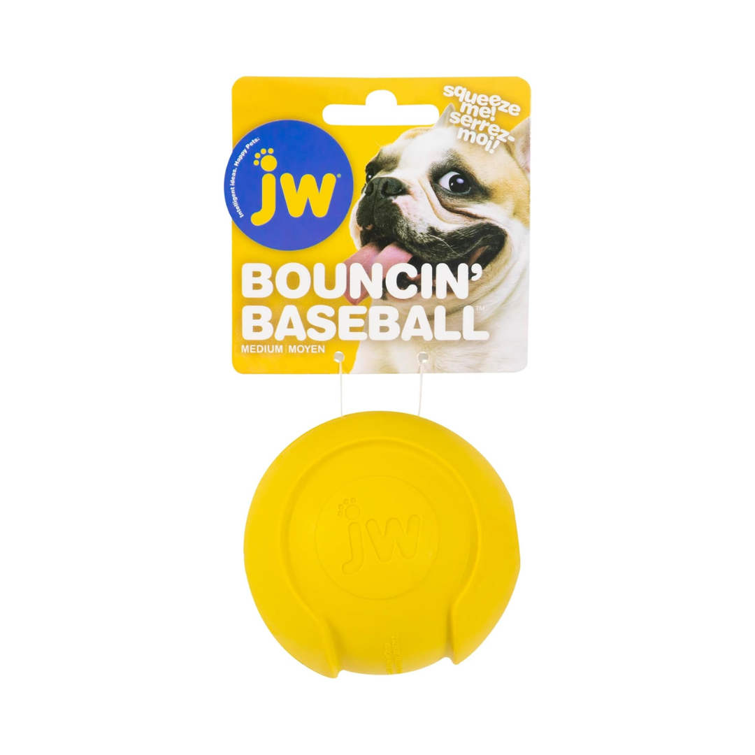 JJW Bouncin’ Baseball Dog Toy– Medium – Assorted Colors