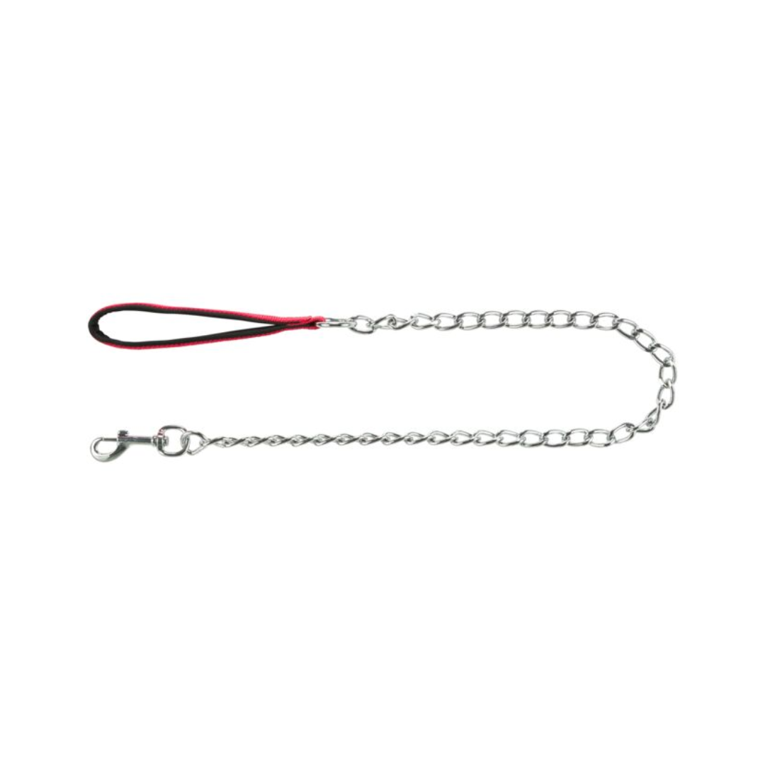 Trixie Chain Lead with Neoprene Hand Loop – Red – 1.00 m / 4.0 mm (L–XL)