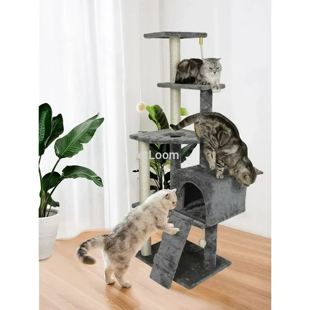 Multi-Level Cat Tree with Condo, Ramp & Scratching Posts – 160 cm