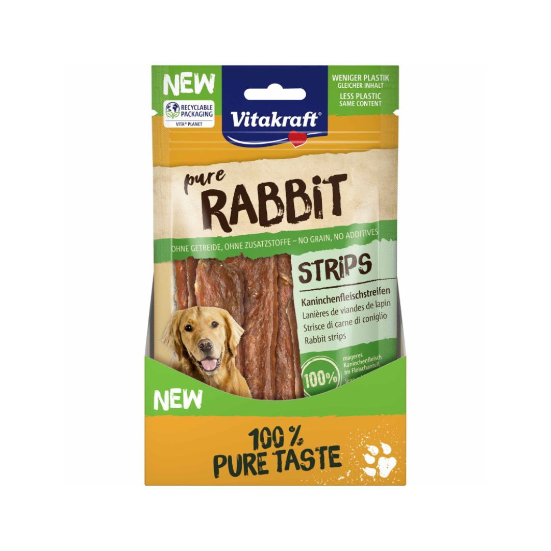 Vitakraft Pure Rabbit Strips Dog Treats – Rabbit Flavor (100% Rabbit in Meat Content)