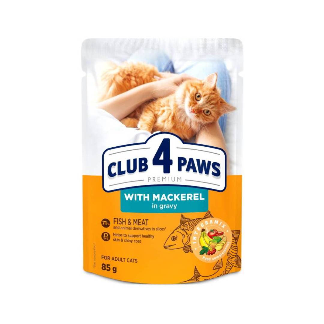 Club 4 Paws Premium Cat Food with Mackerel in Gravy – 85g