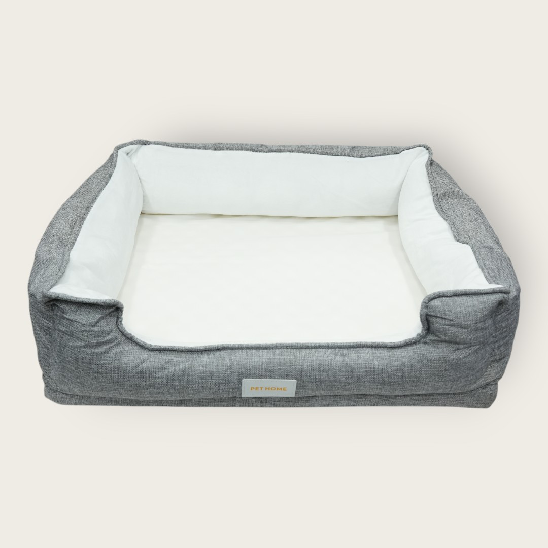 Rectangular Gray Medical Pet Bed with Cushioned Sides