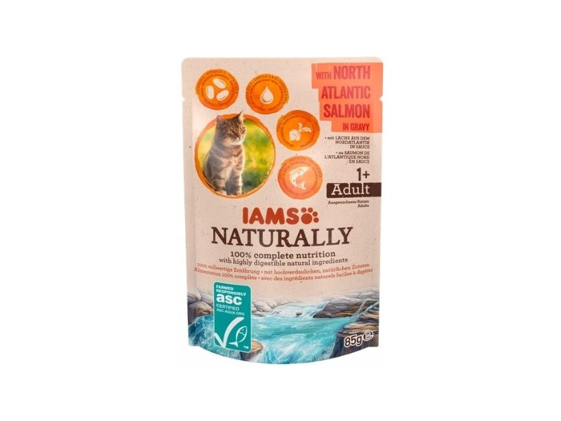 IAMS Naturally Cat Food North Atlantic Salmon in Gravy