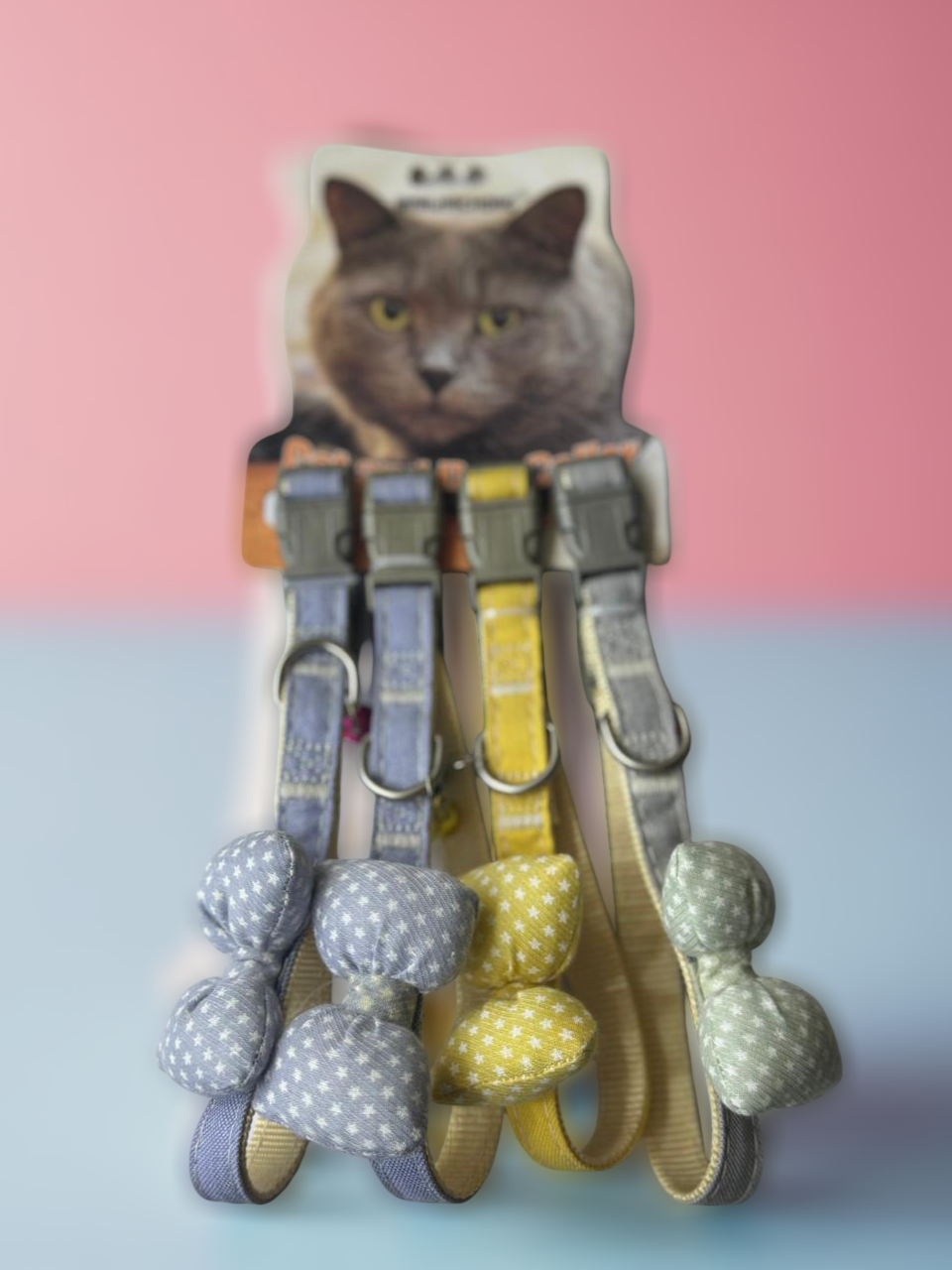 Bow-Tie Cat Collar with Adjustable Fit, Safety Buckle & Bell