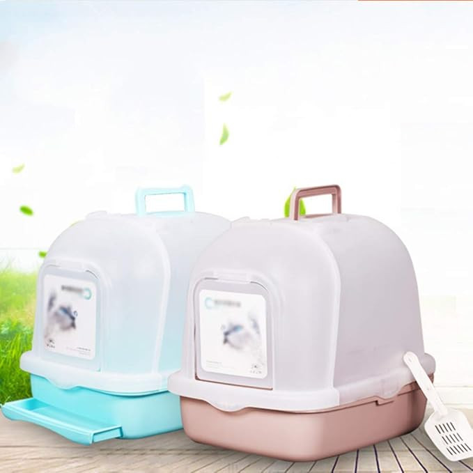 Large Enclosed Cat Litter Box with door, drawer, Hooded, Splash Proof, Double Floor