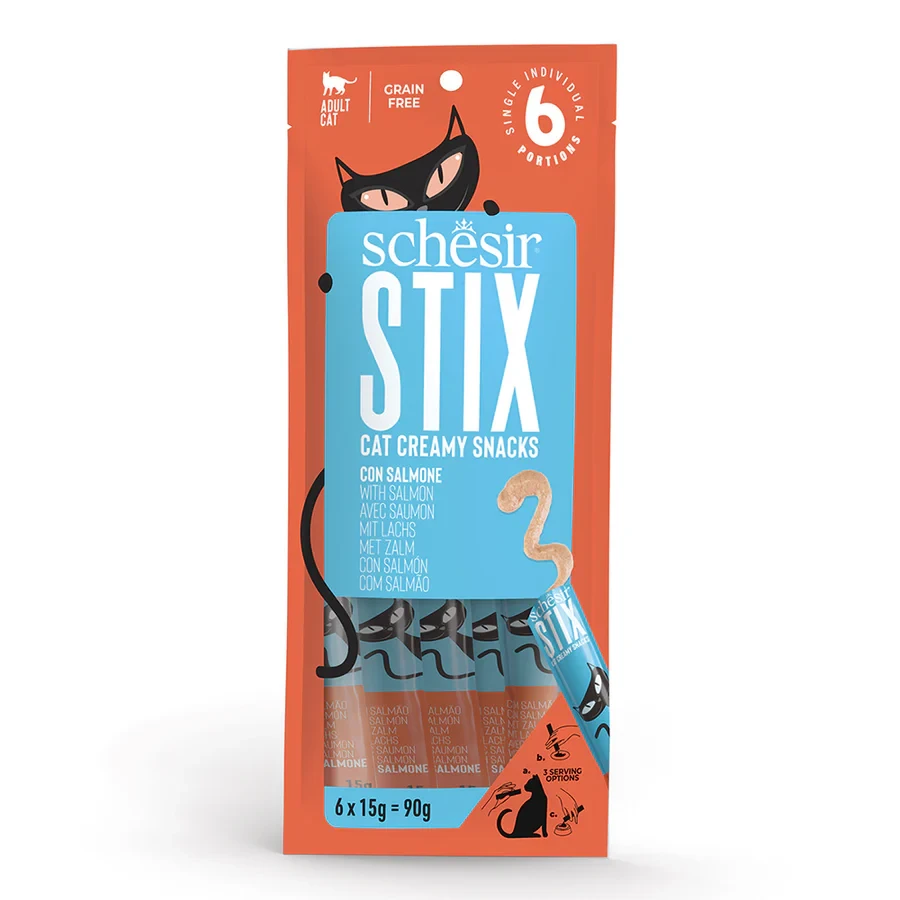 Schesir Stix With Salmon in Cream - 90g Pouch