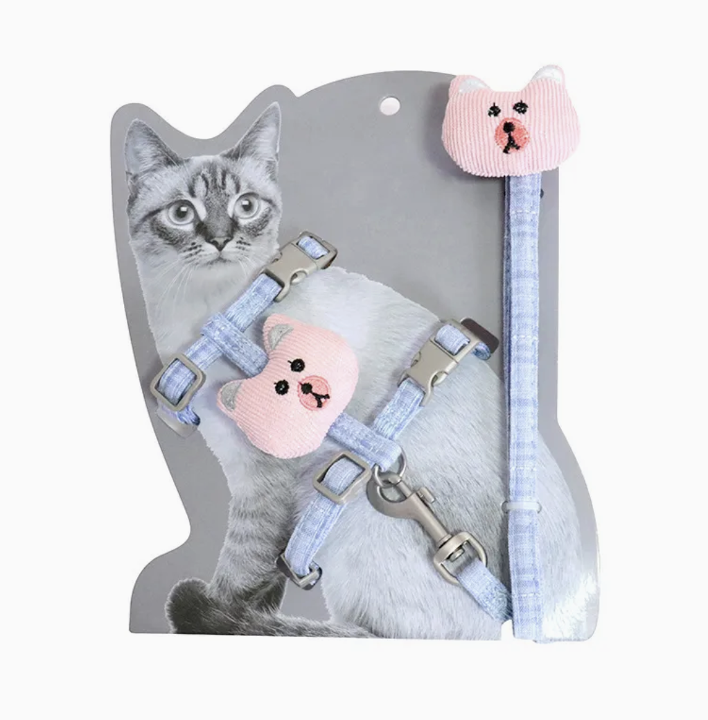 Cute Adjustable Cat Harness and Leash Set