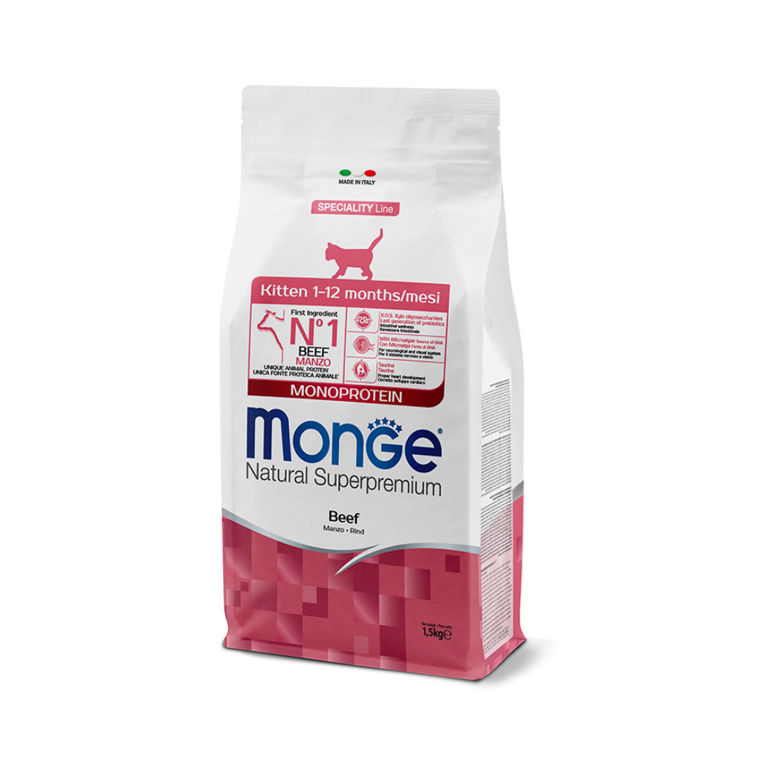 Monge Natural Superpremium Monoprotein Kitten – Beef 1.5kg